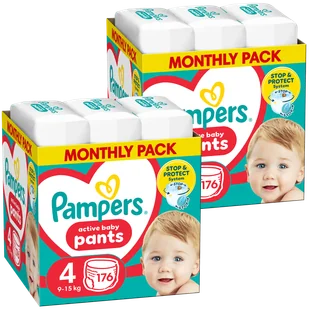 Zestaw Pampers Pants, pieluchomajtki, Maxi, rozmiar 4, 9-15 kg, 2 x 176 sztuk - Pieluchy - miniaturka - grafika 1