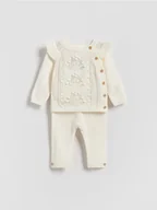 Komplety dla niemowląt - Reserved - Dzianinowy komplet - złamana biel - miniaturka - grafika 1