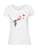 Koszulki i topy damskie - Damska koszulka z nadrukiem - banksy v2 biały M - miniaturka - grafika 1