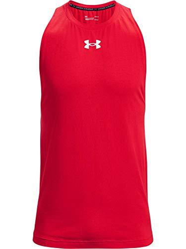 Under Armour Męska bawełniana koszulka bez rękawów Ua Baseline, Czerwony/biały, XXL