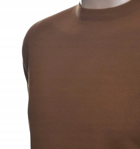 Sweter Męski Z Kaszmiru I Wełny Merynosów Kaszmirowy L Brązowy 137