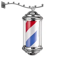 Meble fryzjerskie - Barber pole słupek plafon barberski barber z lampą 48cm - miniaturka - grafika 1