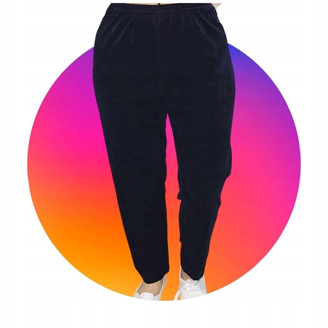 SPODNIE DRESOWE WELUROWE 54 56 POLSKIE PROSTA NOGAWKA BEZUCISKOWE CZARNE