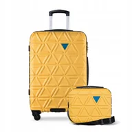 Walizki - PUCCINI Zestaw Komplet WALIZEK Podróżnych 4 Kółka Średnia + Kuferek ABS 2w1 - miniaturka - grafika 1