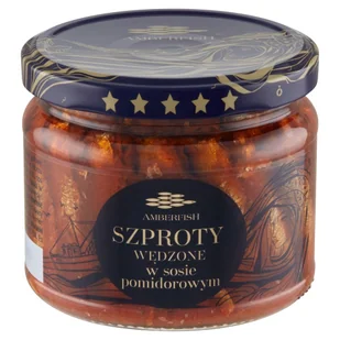 BAŁTYCKIE SZPROTY WĘDZONE W SOSIE POMIDOROWYM 280g AMBERFISH - Konserwy i dania rybne - miniaturka - grafika 1