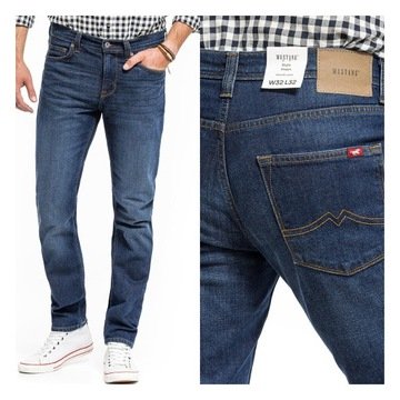 Mustang Vegas Męskie Spodnie Jeansowe Slim Fit Dżins Zwężane W31 L32