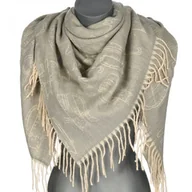 Apaszki i szaliki damskie - Chusta damska bawełniana KOTY ciepła duża 135x135 z frędzlami XAC-13-4 szary - miniaturka - grafika 1