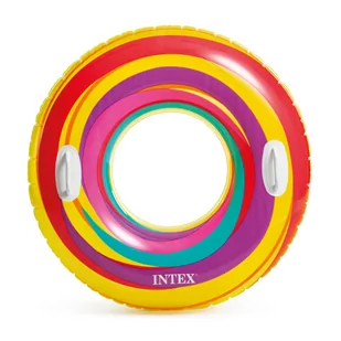 Koło Kółko do pływania dmuchane plażowe z uchwytami duże 91cm INTEX - Materace dmuchane i koła do pływania - miniaturka - grafika 1