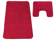 Dywaniki łazienkowe - Nowoczesny czerwony komplet chodników do łazienki W7-G80 - miniaturka - grafika 1