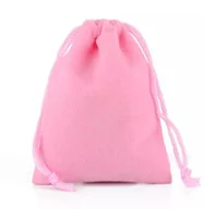 Gry planszowe - Woreczek Materiałowy Na Kości Monety Sakiewka Worek - Kolor:Jasnoróżowy#Wymiary:10 x 15 cm - miniaturka - grafika 1