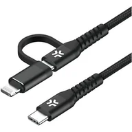 Kable USB - Kabel USB - USB-C - Lightning CELLY 1 m 60W Czarny - miniaturka - grafika 1