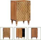 Szafki łazienkowe - The Living Store Szafka łazienkowa 38x33x58 cm lite drewno mango - miniaturka - grafika 1