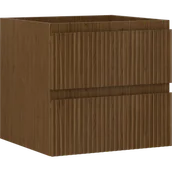 Szafki łazienkowe - Mexen Rivel szafka łazienkowa podumywalkowa 50 cm, 2 szuflady, ryflowana , orzech - 91A20-05047-2-BFF86 - miniaturka - grafika 1