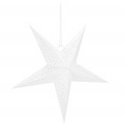 Bombki - Gwiazda świąteczna papierowa zawieszka choinkowa biała ażurowa 3D - miniaturka - grafika 1