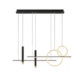 Lampy sufitowe - Forma 3 – Lampa wisząca LED 90 cm, 30W, Złoty + Czarny - miniaturka - grafika 1