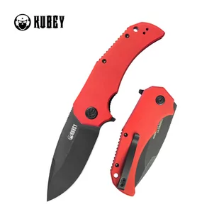 Nóż składany Kubey Bravo One Drop Point Red G10, Black Stonewashed AUS-10 by Mikkel Willumsen (KU319E) - Noże - miniaturka - grafika 1