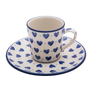 FILIŻANKA do espresso 90 ml ze spodkiem - Ceramika Artystyczna Bolesławiec - Filiżanki - miniaturka - grafika 1