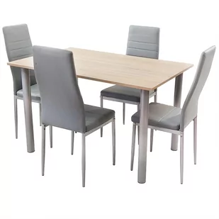 Zestaw stół Lugano 120 sonoma i 4 krzesła Nicea szare - Stoły z krzesłami Zestaw stół Lugano 120 sonoma i 4 krzesła Nicea szare - Stoły z krzesłami - miniaturka - grafika 1
