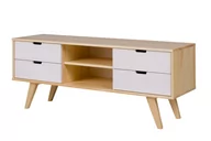 Szafki RTV - Szafka RTV MONTI *dąb/biały, 160x63x45,  lite drewno sosnowe 2,2-2,5 cm - miniaturka - grafika 1