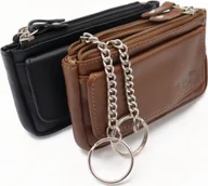 Portfele - Etui na klucze Safekeepers z ochroną RFID - uchwyt na klucze - etui na klucze - portfel na klucze - skórzane etui na klucze - męskie - damskie skórzane - czarne i myśliwskie brązowe - miniaturka - grafika 1