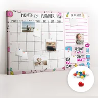 Planery - Tablica Korkowa 120x80 cm + Kolorowe Pinezki - Miesięczny planer - miniaturka - grafika 1