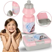 Bidony dla dzieci - Kotek Różowy zestaw bidon 350ml + pudełko śniadaniowe STARPAK - miniaturka - grafika 1
