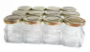 Słoiki Szklane Na Przyprawy 120Ml 12Szt Zakrętki Złote Z54 - Pojemniki kuchenne - miniaturka - grafika 1