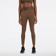Spodnie sportowe damskie - Legginsy damskie New Balance WP21177DUO  brązowe - miniaturka - grafika 1