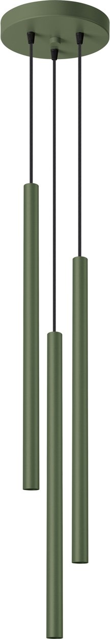 Lampa wisząca PASTELO 3 zielona oliwka 3xG9 8W stal 94x5x30cm Sollux Lighting