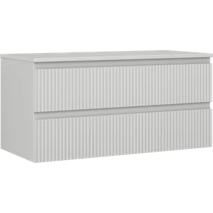 Mexen Rivel szafka łazienkowa podumywalkowa 100 cm z blatem, 2 szuflady, ryflowana , szara mat - 91A20-10047-2-BFFC62 - Szafki łazienkowe - miniaturka - grafika 1