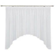 Firany - Firana z taśmą/pompony MILO 290 x 160 cm biała - miniaturka - grafika 1