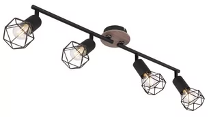 Globo Xara I 54802S-4H plafon lampa sufitowa 4x40W E14 czarny/drewniany - Lampy sufitowe - miniaturka - grafika 1