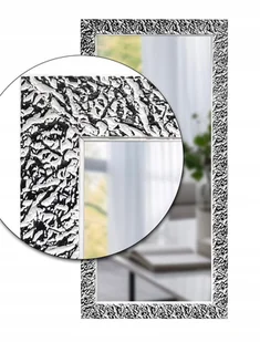 Duże lustro ścienne ZEBRA w białej czarnej drewnianej ramie 60x50 z25 - Lustra - miniaturka - grafika 1