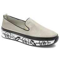 Półbuty damskie - Złote Półbuty S.Barski Wygodne Buty Na Platformie - miniaturka - grafika 1