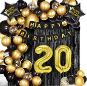 Balony i akcesoria - ŚCIANKA ZESTAW BALONÓW NA 20 URODZINY 82SZT - miniaturka - grafika 1