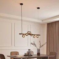 Lampy sufitowe - Lucande Lampa wisząca szklana Diborah, możliwość ściemniania, aluminiowy / szary / cynkowy, salon / jadalnia, szkło, design - miniaturka - grafika 1