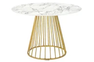 Stoły - King Home Stół GLAM MARBLE MDF złota podstawa KH1201100128 - miniaturka - grafika 1