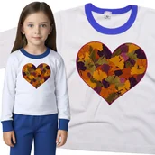 Piżamy dla dziewczynek - Piżama dziecięca Love Kocham Jesień Serce z Liści Na Dzień Jesieni 98/104 - VoloDonum - miniaturka - grafika 1