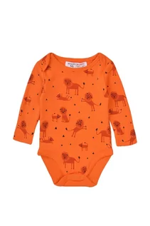 Body dla niemowląt - Body niemowlęce bawełniane- pomarańczowe w Lwy - grafika 1