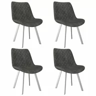 Krzesła - vidaXL Krzesła jadalniane, 4 szt., szare, sztuczna skóra zamszowa - miniaturka - grafika 1