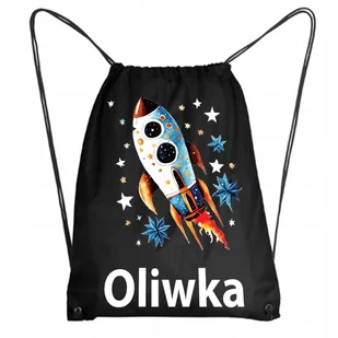 Worek Szkolny Workoplecak WF Do Przedszkola Szkoły RAKIETA KOSMOS + IMIĘ - Plecaki worki - miniaturka - grafika 1