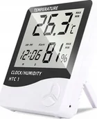 Stacje pogodowe - HIGROMETR TERMOMETR POKOJOWY ZEGAR - STACJA POGODY - miniaturka - grafika 1