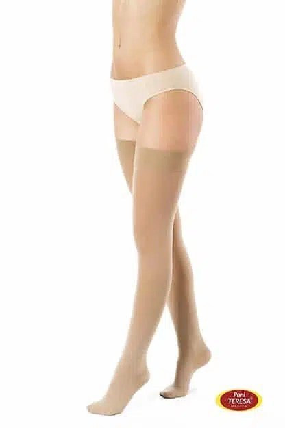 Pani Teresa, pończochy CLASSIC CCL2, otwarte, długie, beżowe M