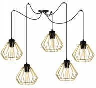 Lampy sufitowe - Lampa Sufitowa Wisząca Żyrandol Pająk Złota Loft Nowoczesna Glamour Czarna - miniaturka - grafika 1