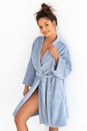 Szlafroki damskie - Damski szlafrok bambusowy Holee niebieski L/XL - miniaturka - grafika 1