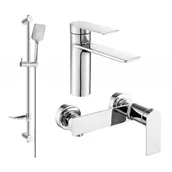 Baterie umywalkowe - Mexen Zero DF62 zestaw prysznicowy, chrom - miniaturka - grafika 1