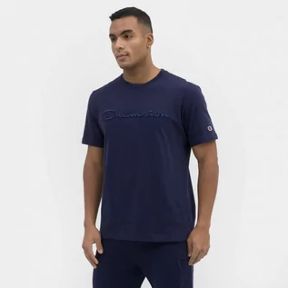 Koszulki sportowe męskie - Męski t-shirt z nadrukiem CHAMPION ROCHESTER Crewneck T-shirt - granatowy - grafika 1
