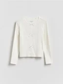 Bluzki dla dziewczynek - Reserved - Koszulka z kokardkami - złamana biel - miniaturka - grafika 1