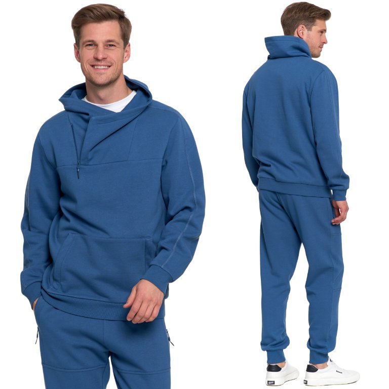 KOMPLET SPODNIE DRESOWE MĘSKIE I BLUZA Z WYSOKĄ STÓJKĄ BAWEŁNA JEANS MORAJ L