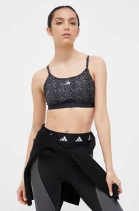 adidas Performance biustonosz sportowy Aeroreact kolor czarny wzorzysty - Bielizna sportowa damska - miniaturka - grafika 1